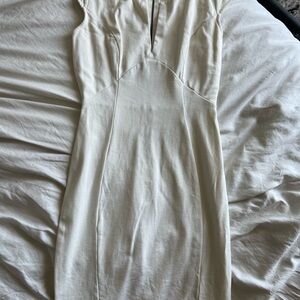 Workwear Cream Midi Dress